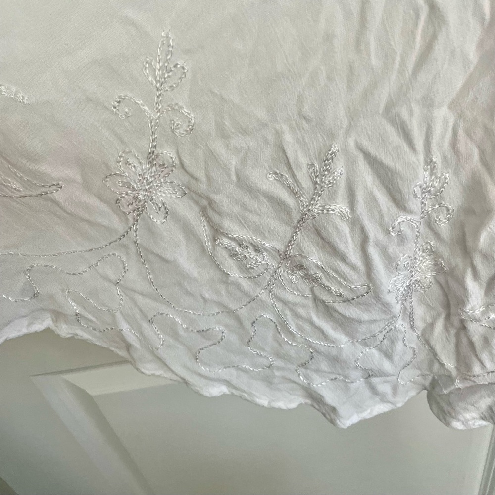 S.R. Fashion Embroidered Shift Tent Dress Dainty White Size L - Picture 6 of 11